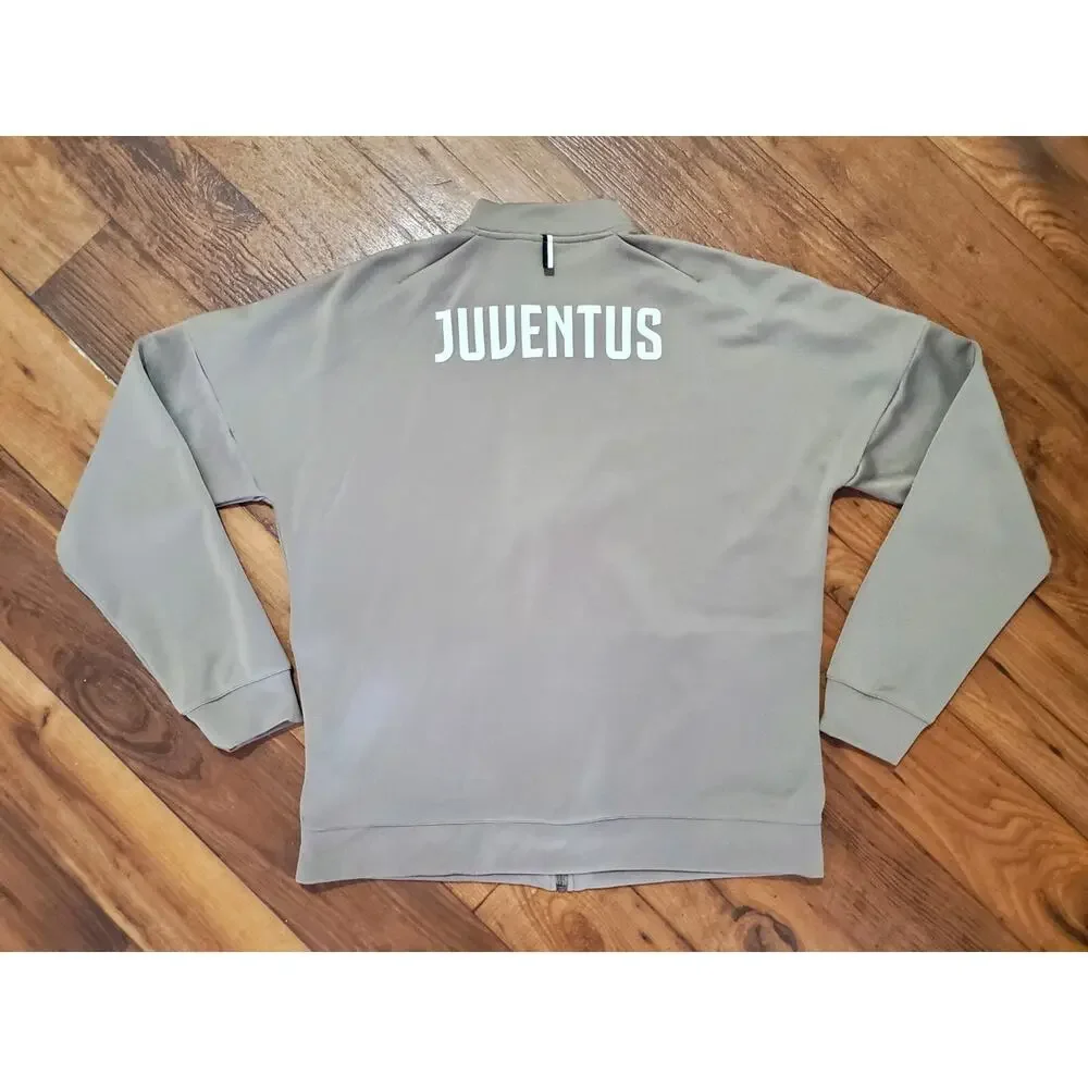 Adidas Men's Large Juventus F.C. Soccer Club Full Zip Long Sleeve Jacket Gray